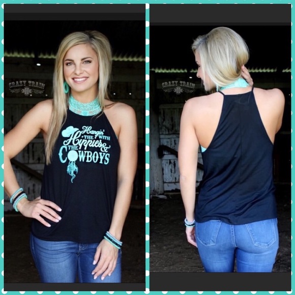 Hanging With The Hippies & The Cowboys black tank - Picture 5 of 5